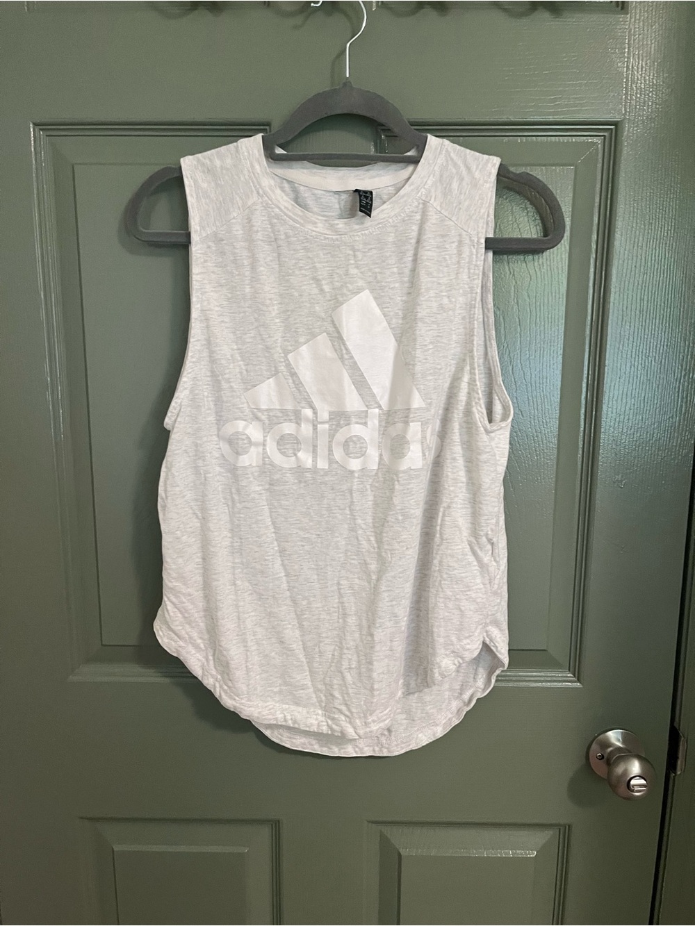 adidas Light Gray Sleeveless Logo Tank